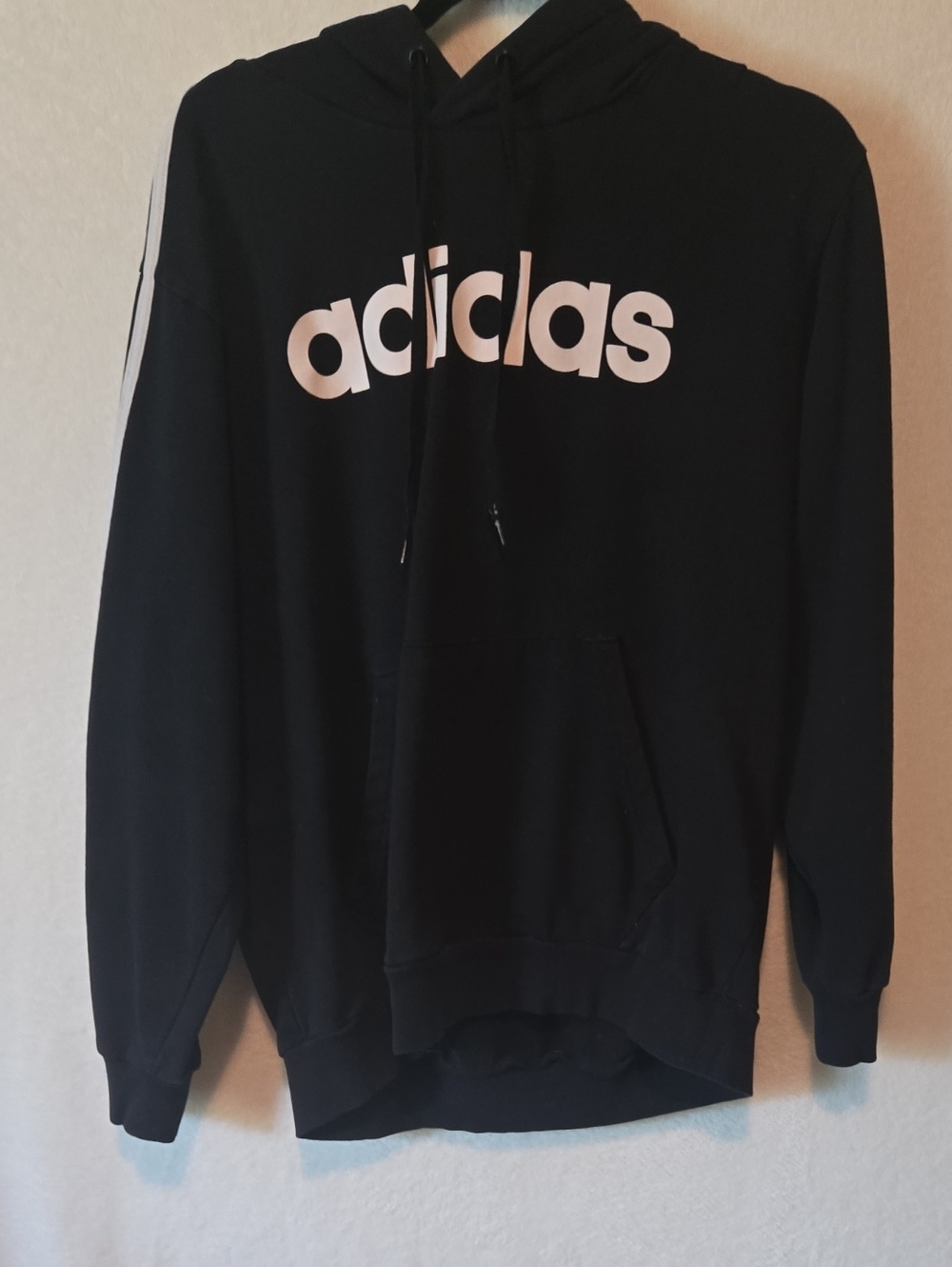 adidas Black Hoodie with White Logo